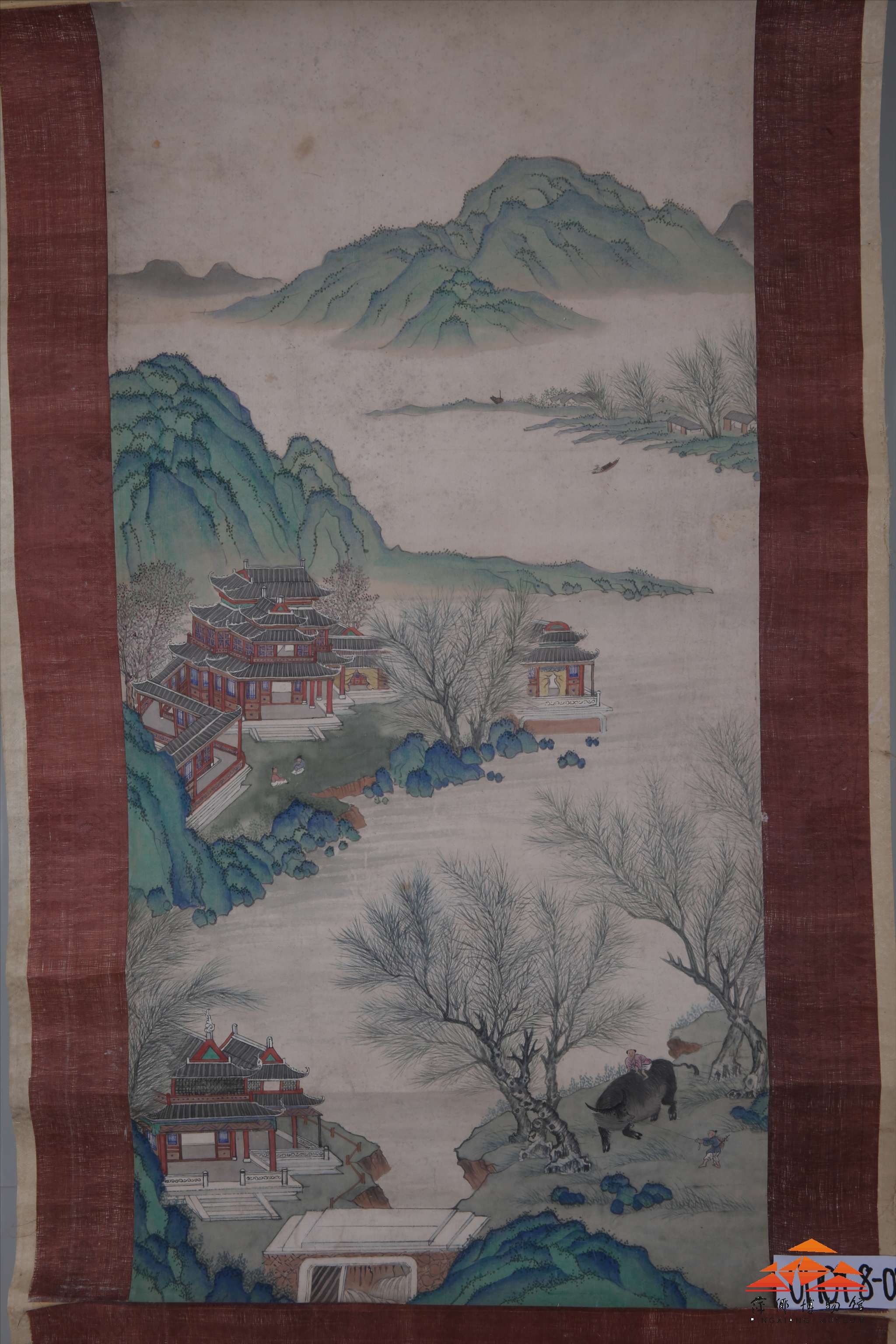 民国工笔界画山水图立轴